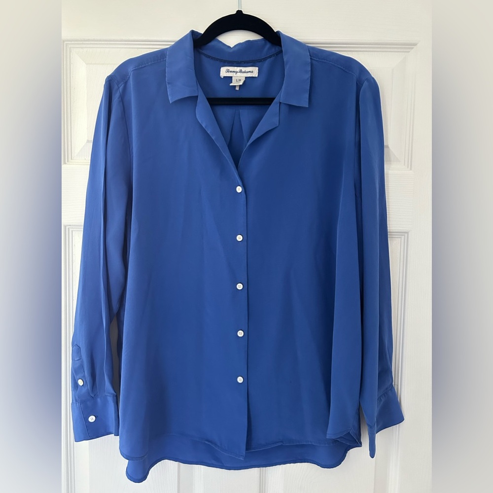 Tommy Bahama women’s 100% silk blouse shirt Large